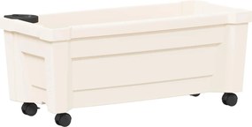 vidaXL Γλάστρα Calypso με Ρόδες Λευκό 79 x 35 x 33 εκ PP