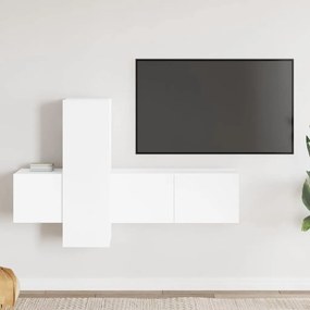 vidaXL Έπιπλα Τηλεόρασης Σετ 3 Τεμαχίων Λευκό από Επεξ. Ξύλο