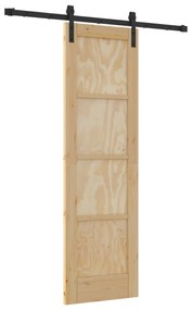 vidaXL Σύρτης Πόρτα με Σετ Υλικών 61x198.5 εκ. Στερεού Ξύλου Πεύκου