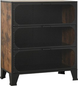 vidaXL Ντουλάπι Αποθήκευσης Ρουστίκ Καφέ 72x36x82 εκ. Μέταλλο / MDF