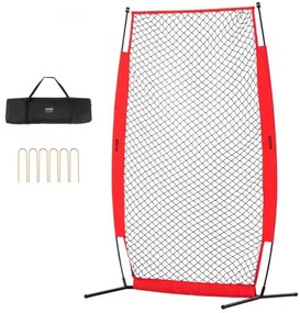 VEVOR I Screen Baseball for Batting Cage, 7x4 ft Baseball &amp; Softball Safety Screen, Body Protector Portable Batting Screen with Carry Bag &amp; Ground Stakes, Baseball Pitching Net for Pitchers Protection
