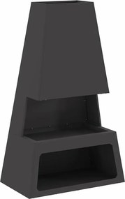 vidaXL Φωτιά Μπολ Μαύρο 60 x 35 x 100 εκ. Ατσάλι Σκληρυθέν στον Αέρα