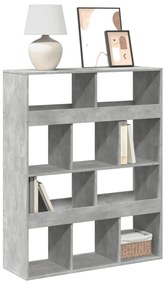 vidaXL Βιβλιοθήκη Γκρι Σκυροδέματος 100x33x125,5 εκ. Επεξεργ. Ξύλο