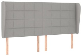Κεφαλάρι με Πτερύγια Ανοιχτό Γκρι 163x23x118/128 εκ. Υφασμάτινο 3117962