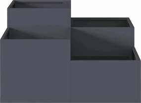 vidaXL Γλάστρα Κήπου Ανθρακί 100 x 100 x 48 εκ. Ατσάλι