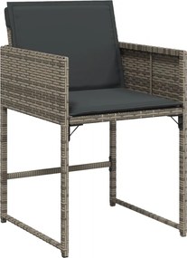 vidaXL Σετ Τραπεζαρίας Κήπου 9 τεμ. Γκρι Συνθ. Ρατάν με Μαξιλάρια