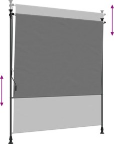 vidaXL Εξωτερικό ρολό Ανοιχτό γκρι 100 x 270 cm