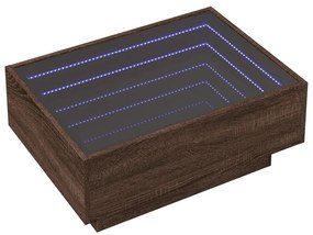 vidaXL Τραπεζάκι Σαλονιού με LED Δρυς 70x50x30 εκ. Επεξεργασμένο Ξύλο