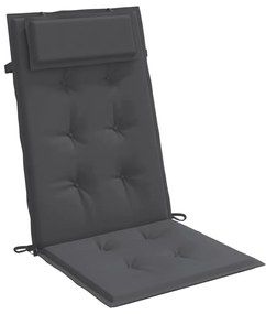 vidaXL Μαξιλάρια Καρέκλας με Πλάτη 2 τεμ. Ανθρακί από Ύφασμα Oxford