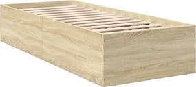 vidaXL Κρεβάτι δαπέδου Sonoma Δρυς 80 x 200 cm Επεξεργασμένο Ξύλο