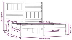 ΠΛΑΙΣΙΟ ΚΡΕΒΑΤΙΟΥ ΛΕΥΚΟ 120X190ΕΚ ΞΥΛΟ ΠΕΥΚΟΥ 4FT SMALL DOUBLE 3100994