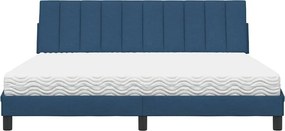 vidaXL Κρεβάτι με Στρώμα Hanko Μπλε 180x200 εκ. Υφασμάτινο