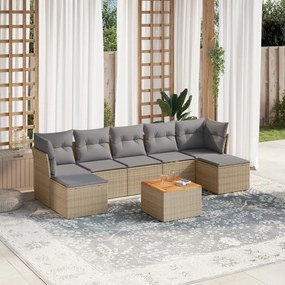 vidaXL Patio Sofa Set Μίξη μπεζ και ανοιχτό γκρι