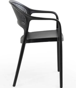 Πολυθρόνα Paros pp σε μαύρη απόχρωση 57x50x80