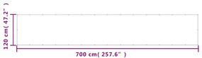 vidaXL Διαχωριστικό Βεράντας Ανθρακί 120x700εκ 100% Πολ. Ύφασμα Oxford