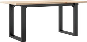vidaXL Τραπεζάκι Σαλονιού Πλαίσιο Ο 90x40x45εκ Μασίφ Πεύκο/Ατσάλι