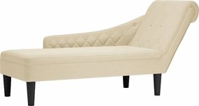 vidaXL Ανάκλιντρο Κρεμ Υφασμάτινο με Μαξιλάρι και Μπράτσο