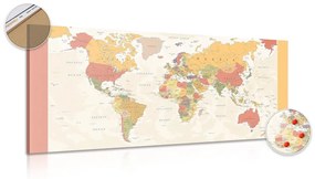 Εικόνα στον λεπτομερή παγκόσμιο χάρτη από φελλό - 120x60  arrow