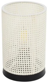 CYLINDER 203-0184 Μοντέρνο Επιτραπέζιο Φωτιστικό Μονόφωτο 1 x E27 IP20 Μαύρη Βάση με Λευκό Διάτρητο Υφασμα-Μ14 x Π1 Globostar-20 203-0184