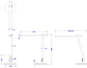 Φωτιστικό Γραφείου LED BLAIN PRO σε Γκρί Μεταλλικό χρώμα Φ19x49,9Υεκ. 19x19x49.9 εκ.