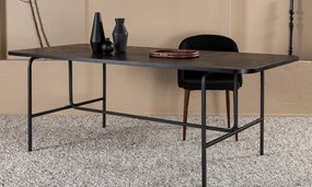 Τραπέζι Dallas 1717, Μαύρο, 74x90x200cm, 47 kg, Φυσικό ξύλο καπλαμά, Ινοσανίδες μέσης πυκνότητας, Μέταλλο | Epipla1.gr