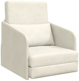 vidaXL Καναπές Κρεβάτι 2-σε-1 Κρεμ 65x80x83 εκ Βελούδο