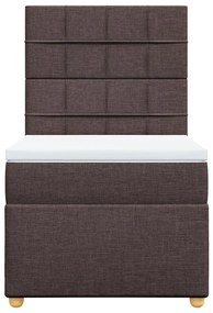 vidaXL Κρεβάτι Boxspring με Στρώμα Σκούρο Καφέ 80x200 εκ. Υφασμάτινο