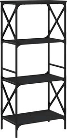 vidaXL Βιβλιοθήκη 4 Επιπέδων Μαύρη 59x35x132 εκ. Επεξεργασμένο Ξύλο