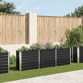 vidaXL Ζαρντινιέρα Υπερυψωμένη Ανθρακί 240x40x77 εκ. Γαλβαν. Χάλυβας