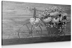 Εικόνα ασπρόμαυρων λουλουδιών σε vintage βάζο - 60x40