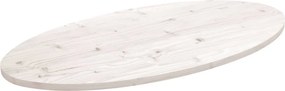 vidaXL Επιφάνεια Τραπεζιού Οβάλ Λευκή 100x50x2,5 εκ. Μασίφ Ξύλο Πεύκου