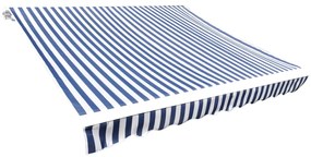 vidaXL Τεντόπανο Μπλε &amp; Λευκό 3 x 2,5 μ. Καραβόπανο (Χωρίς Πλαίσιο)