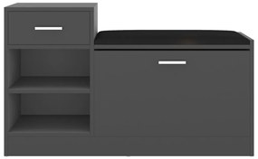 vidaXL Παπουτσοθήκη Γκρι 94,5 x 31 x 57 εκ. από Επεξ. Ξύλο