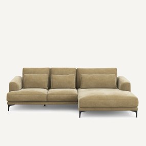 Γωνιακός καναπές XL δεξιός από βελούδο stonewashed, MARSILE