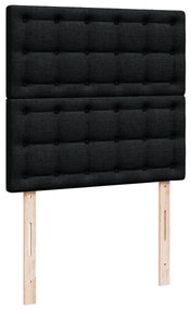 vidaXL Κρεβάτι Boxspring με Στρώμα Μαύρο 90x200 εκ. Υφασμάτινο