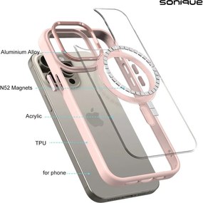 Θήκη Magnetic MagMetal Sonique Apple iPhone 16 Plus Ροζ