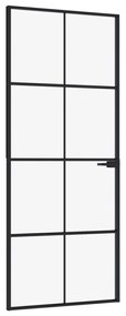 Εσωτερική Πόρτα 83x201,5 εκ. Ψημένο Γυαλί και  Λεπτό Αλουμίνιο - Μαύρο