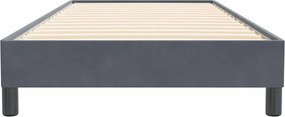 vidaXL Κρεβάτι Boxspring χωρίς Στρώμα Σκούρο Γκρι 90x220 εκ. Βελούδινο