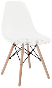 ART Wood Καρέκλα Τραπεζαρίας - Κουζίνας, Πόδια Οξιά, Κάθισμα PET Clear - 1 Step K/D  45x48x81cm [-Φυσικό/Clear-] [-Ξύλο/PP - PC - ABS-] ΕΜ123