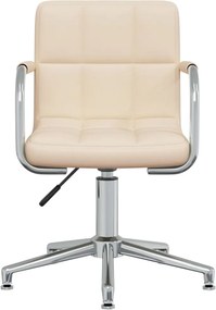 vidaXL Καρέκλα Τραπεζαρίας Περιστρεφόμενη Κρεμ Υφασμάτινη