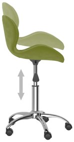 vidaXL Καρέκλες Τραπεζαρίας Περιστρ. 2 τεμ. Ανοιχτό Πράσινο Βελούδινες