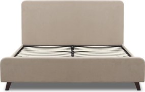 Κρεβάτι Ovelia Megapap υφασμάτινο χρώμα μπεζ 140x190εκ.