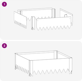 vidaXL Περίγραμμα γκαζόν 60 x 60 x 20 εκ Ατσάλι Λευκό