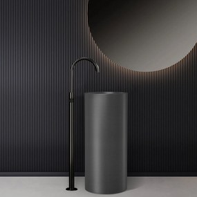 Karag 4609F Νιπτήρας επιδαπέδιος με άνοιγμα στο πλάι Gun Metal Ø37,5x85cm