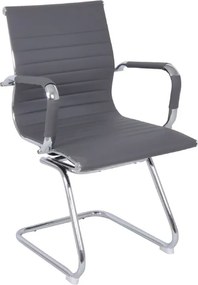 BF3300V Πολυθρόνα Γραφείου Επισκέπτη, Μέταλλο Βάση Χρώμιο PU Γκρι   2τμχ