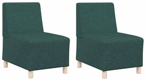 vidaXL Μοναδικός Καναπές χωρίς Χερούλια 2 pcs Σκούρο πράσινο