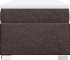 vidaXL Κρεβάτι Boxspring με Στρώμα Σκούρο Καφέ 90x190 εκ. Υφασμάτινο