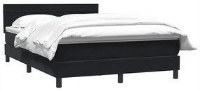 vidaXL Κρεβάτι Boxspring με Στρώμα Μαύρο 1140x210 εκ. Βελούδινο