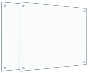 vidaXL Πλάτες Κουζίνας 2 τεμ. Διαφανής 70 x 60 εκ. από Ψημένο Γυαλί