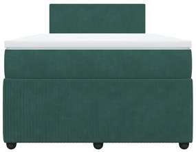 Κρεβάτι Boxspring με Στρώμα Σκούρο Πράσινο 120x200εκ. Βελούδινο - Πράσινο